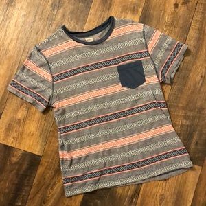 Faded Navy & Red Printed Tee